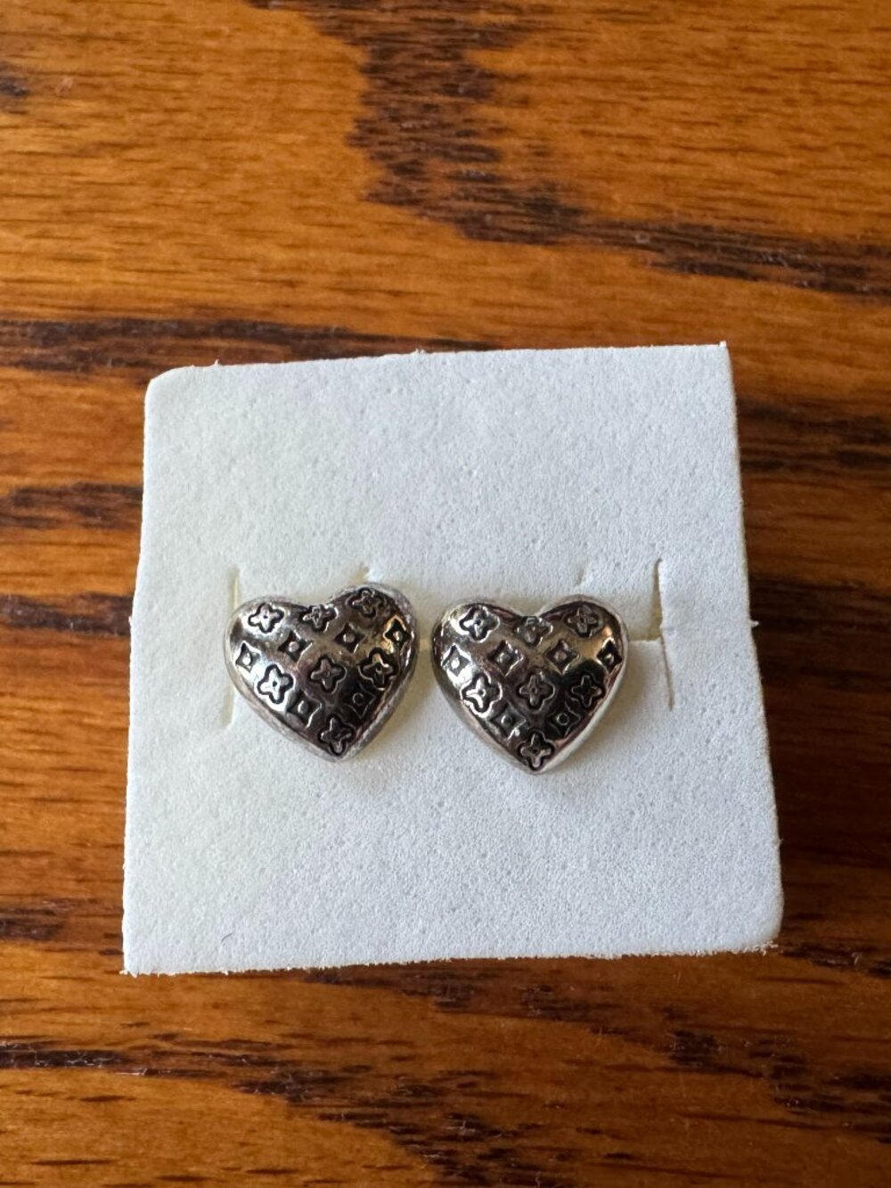 Dainty heart shaped stud earrings